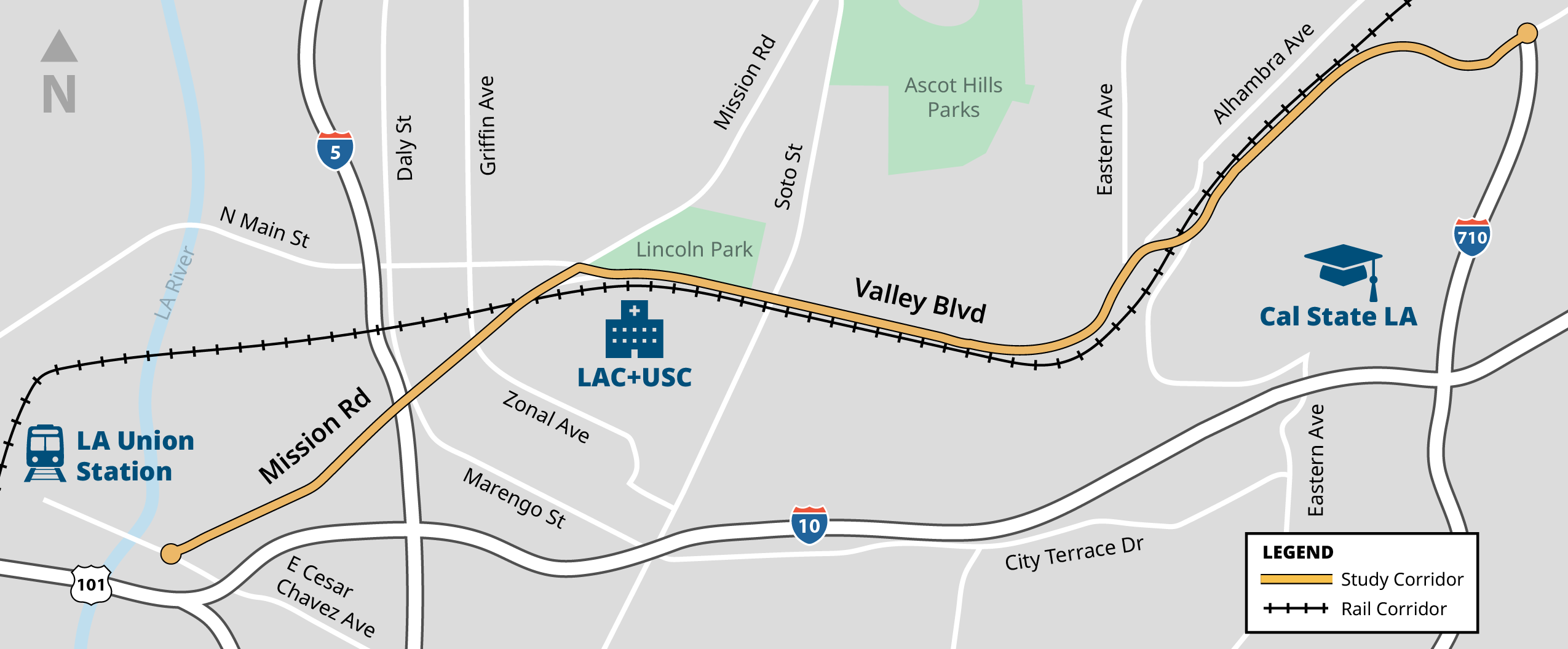Huntington Drive Corridor Map
